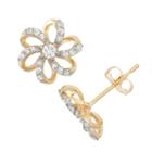 1/4 Ct. T.w. Genuine White Diamond 8.4mm Flower Stud Earrings