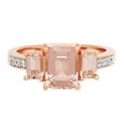 Womens Simulated Morganite Pink 18k Rose Gold Over Silver Cocktail Ring