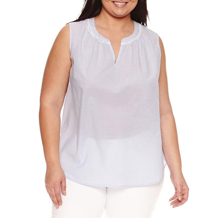 Liz Claiborne Sleeveless Peasant Top-plus