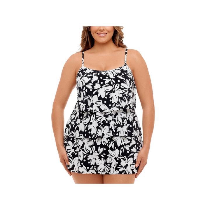 St. John's Bay Dotty Daisy Triple Tier Swimdress