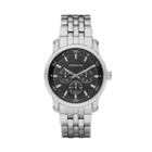 Claiborne Mens Black & Silver-tone Multifunction Watch