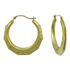 14k Gold Large Greek Key Hoop Earrings