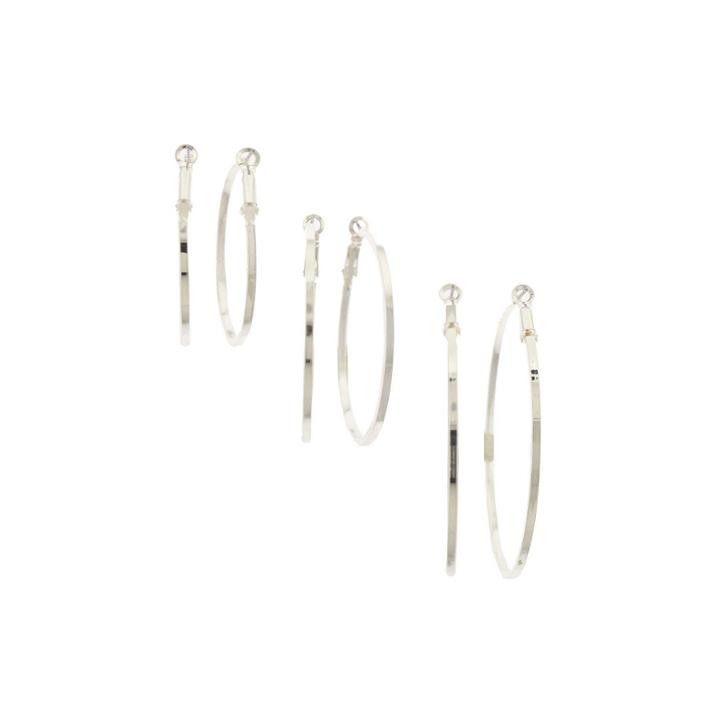 Decree 3-pr. Square Edge Hoop Earrings Set