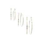 Decree 3-pr. Square Edge Hoop Earrings Set