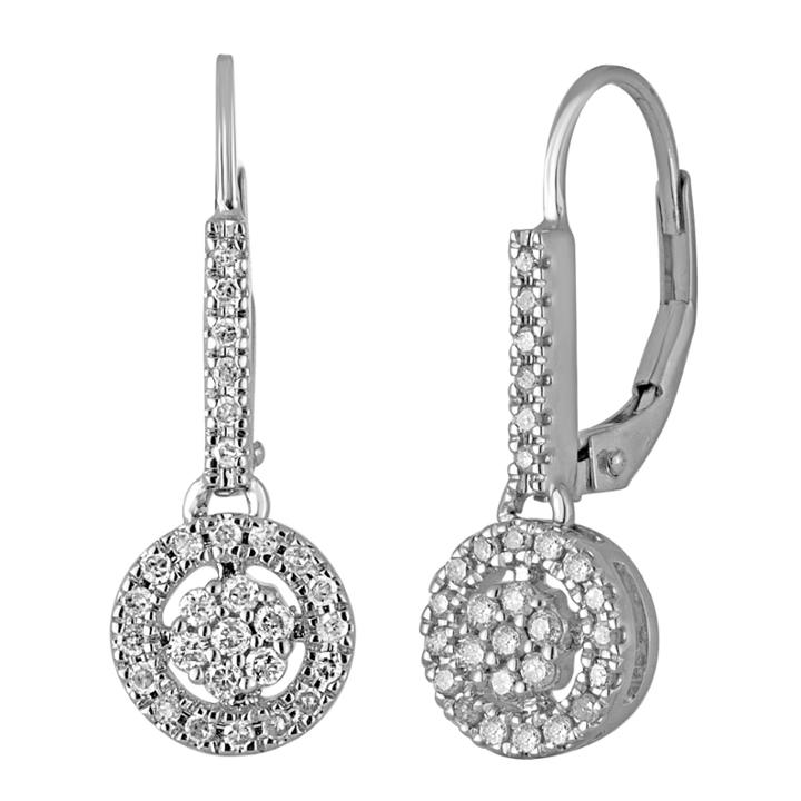 Diamond Blossom 3/8 Ct. T.w. Diamond 10k White Gold Earrings
