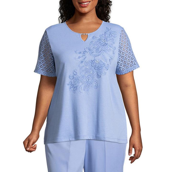 Alfred Dunner Day Dreamer Lace Scroll Tee - Plus