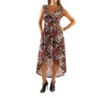 24/7 Comfort Apparel Dazzling High Low Swirl Maxi Dress