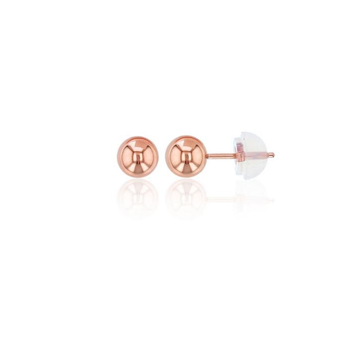 14k Rose Gold 5mm Stud Earrings
