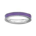 Personally Stackable Sterling Silver Purple Enamel Stackable Ring