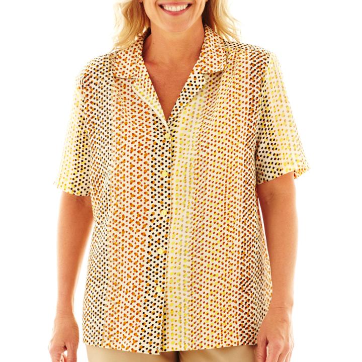Cabin Creek Short-sleeve Yoryu Blouse - Plus