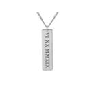 Personalized Brushed Roman Numeral Date Pendant