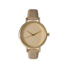 Olivia Pratt Womens Checkered Dial Taupe Petite Leather Watch 14543