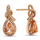 1/4 Ct. T.w. Genuine Pink Morganite 10k Rose Gold Drop Earrings
