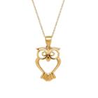 Infinite Gold&trade; 14k Yellow Gold Owl Pendant Necklace