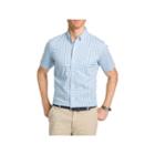 Izod Short Sleeve Plaid Button-front Shirt