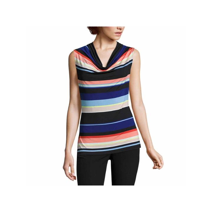 Worthington Sleeveless Draped Neck Pullover Sweater-talls
