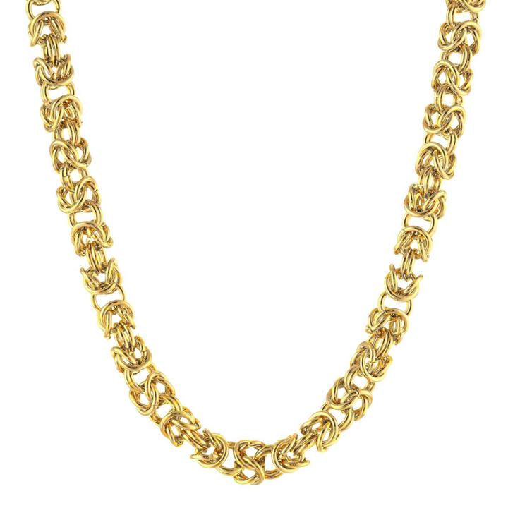 Mens Stainless Steel & Gold-tone Ip 18 7mm Byzantine Chain