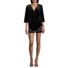 As U Wish 3/4 Sleeve Embroidered Romper-juniors