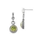 Shey Couture Genuine Peridot Sterling Silver With Gold-tone Flash Gold-plated Earrings