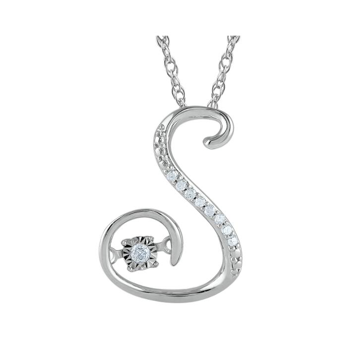 Love In Motion&trade; Diamond-accent Sterling Silver S Pendant Necklace