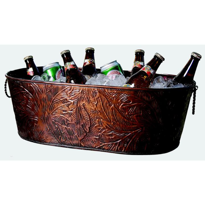 St. Croix Trading Kindwer Copper Leaf Oblong Tub 21x12