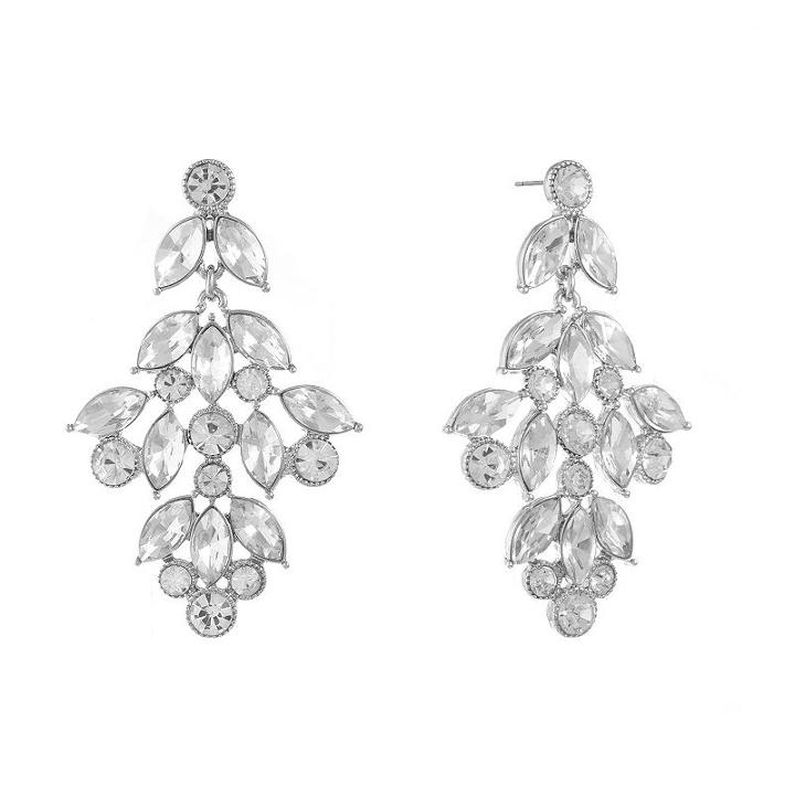 Monet Jewelry Clear Chandelier Earrings