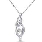 Womens 1/10 Ct. T.w. Genuine White Diamond Round Pendant Necklace