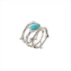 Silver Elements By Barse Womens Blue Turquoise Sterling Silver Stackable Ring