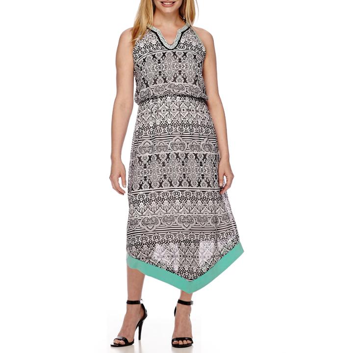 R & K Originals Sleeveless Handkerchief-hem Maxi Dress - Petite