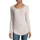 Almost Famous Long Sleeve Round Neck T-shirt-juniors