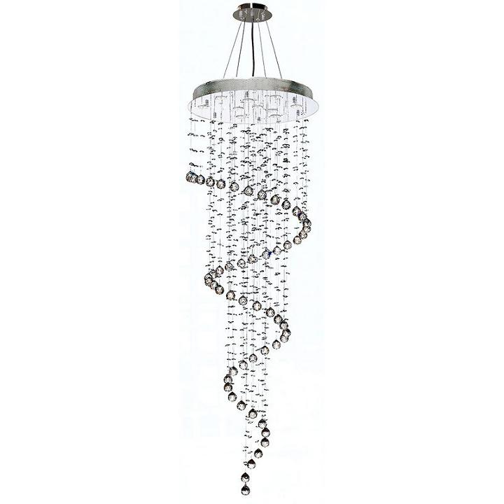 Helix Collection 10 Light Chrome Finish And Clear Crystal Spiral Chandelier