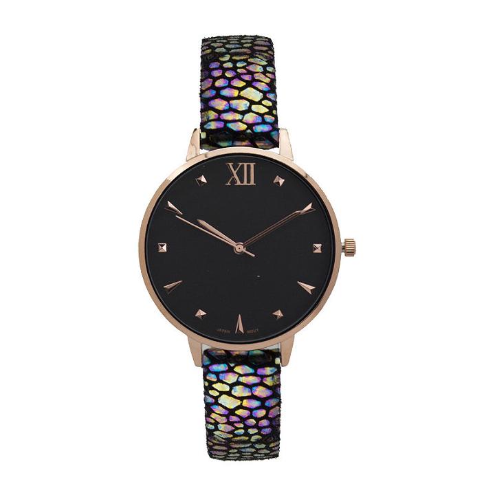 Geneva Platinum Womens Multicolor Strap Watch-10102