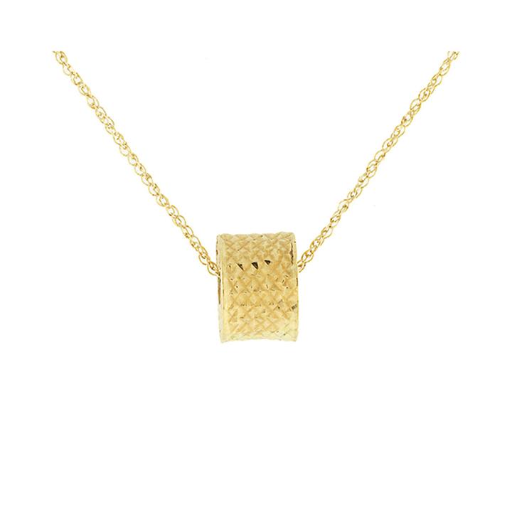 Infinite Gold™ 14k Yellow Gold Rondelle Bead Pendant Necklace