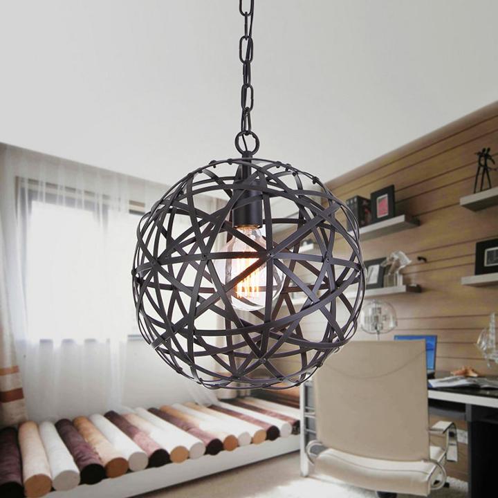 Lindrac 1-light 12-inch Black Globe Pendant