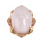 Limited Quantities! Genuine Rose Quartz And Lab-created White Sapphire Ring