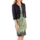 Dana Kay 3/4-sleeve Floral Print Jacket Dress