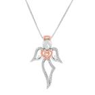 Forevermine 1/10 Ct. T.w. Diamond Two-tone Angel Pendant Necklace