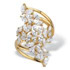 Diamonart Womens 4 1/4 Ct. T.w. White Cubic Zirconia Gold Over Silver Cocktail Ring