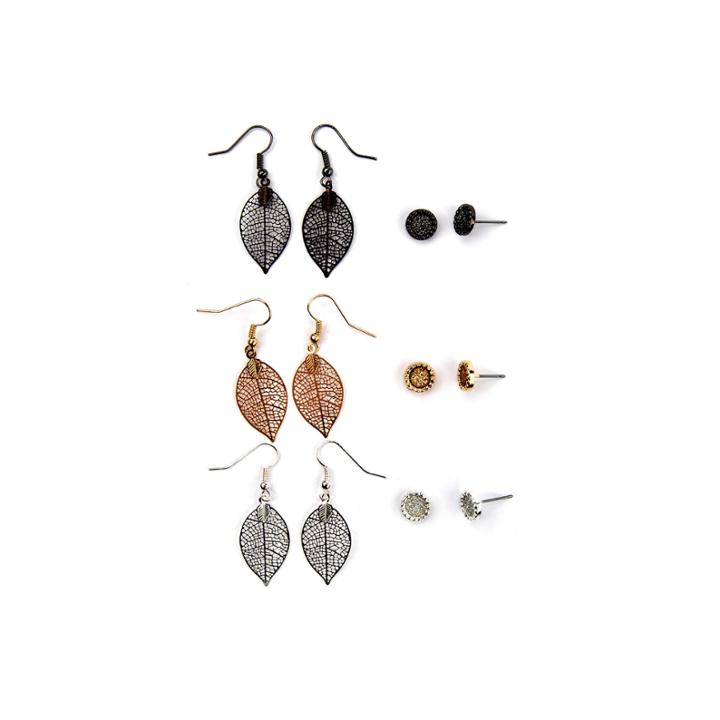 Arizona 6-pr. Stud And Leaf Drop Earrings