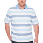 Izod Short Sleeve Natural Stretch Striped Polo Short Sleeve Knit Polo Shirt Big And Tall
