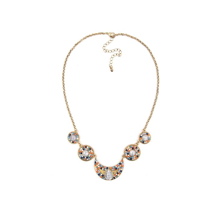Arizona Linked Gold-tone Beaded Necklace