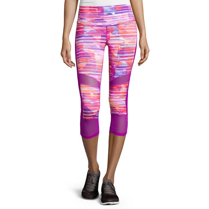 Xersion&trade; Shirred Mesh Mixed Capris
