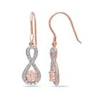 Genuine Morganite And Diamond Infinity Earrings