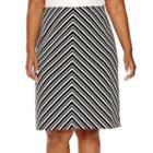 Liz Claiborne Striped Ottoman A-line Skirt - Plus