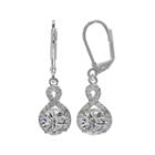 Cubic Zirconia Infinity Drop Silver-plated Earrings