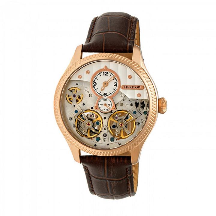 Heritor Unisex Brown Strap Watch-herhr7305
