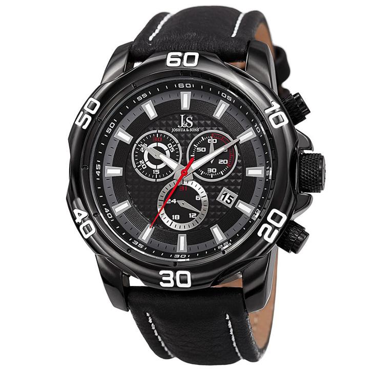 Joshua & Sons Mens Black Strap Watch-j-109bk