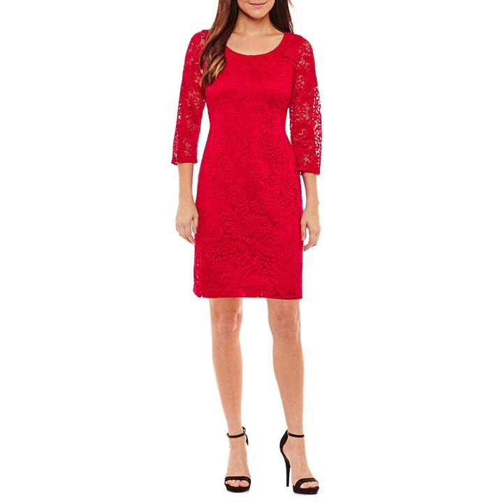 Ronni Nicole 3/4 Sleeve Sheath Dress-petite