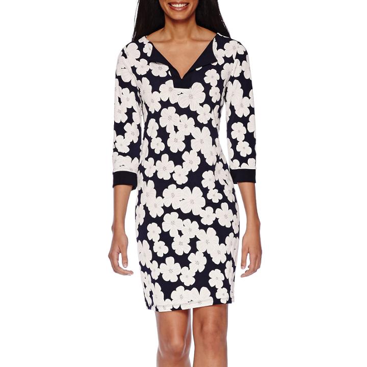 Tiana B. 3/4-sleeve Floral-print Dress - Tall