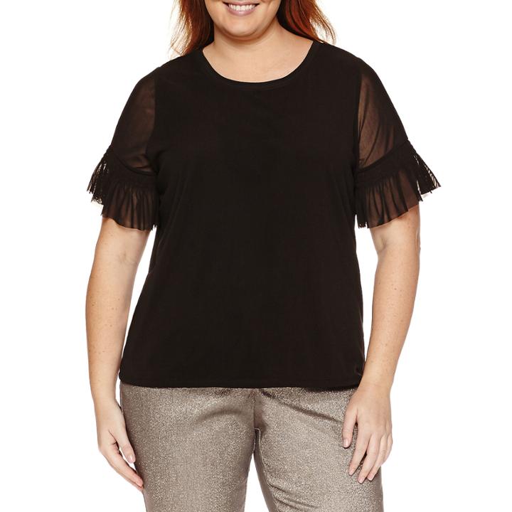 Worthington Short Sleeve Crew Neck T-shirt-plus